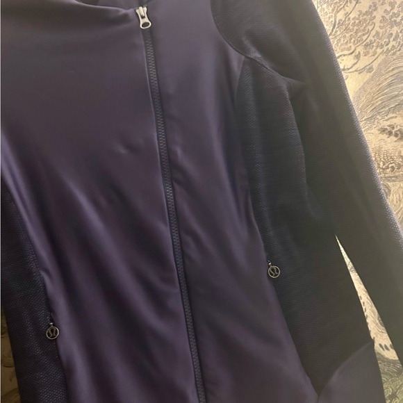 Lululemon Deep Purple Sweater Jacket Asymmetrical Zipper Moto Style SZ 8 - Picture 4 of 11